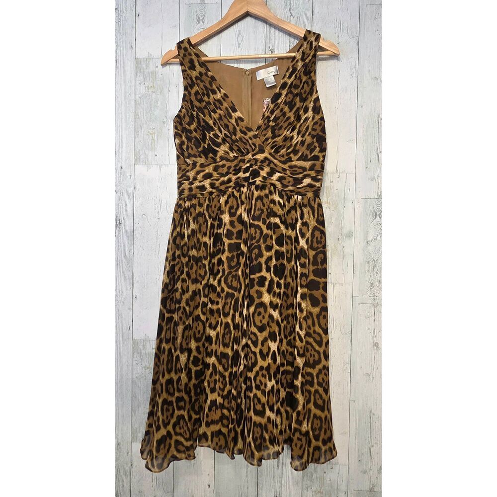 VTG Spiegel Silk Leopard Print Babydoll Dress Sz. 6